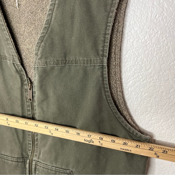 Carhartt Vest Mens Green Sherpa Lined Work Vest Full Zip - Picture 5 of 8